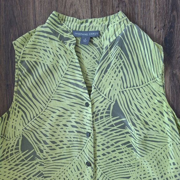 💙 Josephine Chaus 100% Silk Tropical Lightweight Top Size 12 - Picture 3 of 9